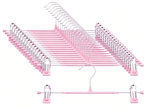 Pants Hangers with Clips, 20 Pack, Pink 12 Inch - color: Pink, size: 20 Pack