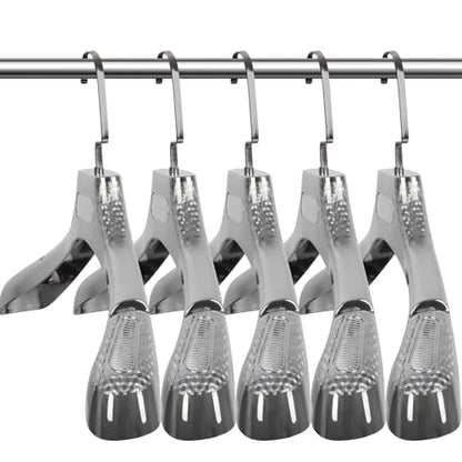 DEDU Suit Hangers for Men 20 Pack, Sweater Hangers No Shoulder Bump Non Slip Width 17.7", Plastic Clothes Hangers Silver Gray with Metal Hook - color: Silver Gray-20