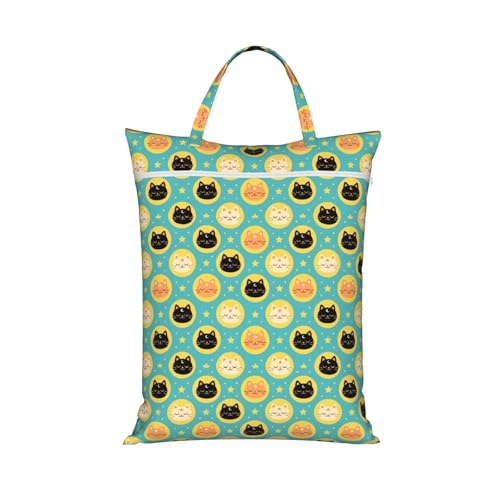 Blue Cats Travel Laundry Bag Washable Dirty Clothes Bag for Gym - color: Blue Cats