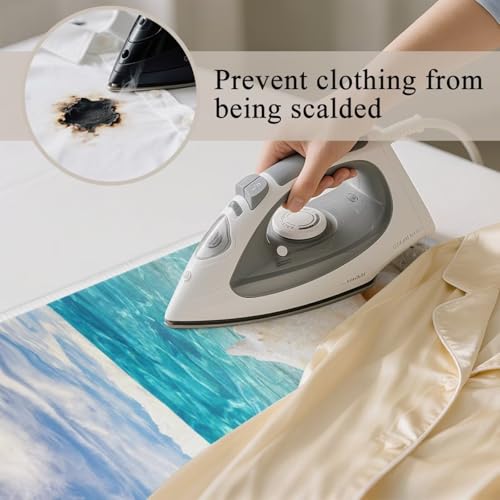 Ironing Mat Hawaiian Beach Heat Resistant Ironing Blanket Thick Portable Travel Ironing Pad for Table Top Washer and Dryer,Large Foldable Ironing Padding 32 x 16 Inch - color: Beach Starfish