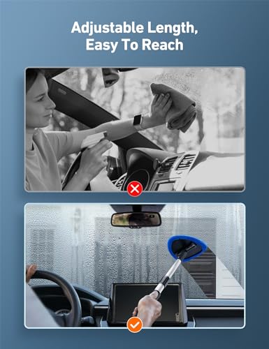 AstroAI 21" Extra-Long Windshield Cleaner Tool & Car Interior Detailing Kit - color: Blue, size: 21 in