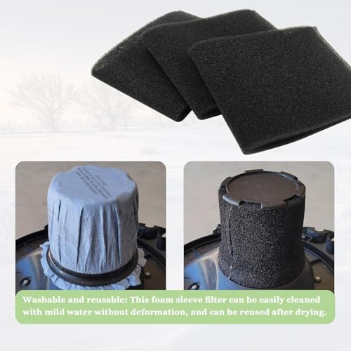 90585 Foam Sleeve For Wet Dry Vacuum Cleaner, VF2001 Foam Replacements Filters Fits Most Shop-Vac, Vacmaster & Genie Shop Vacuum Cleaner (pack of 3)