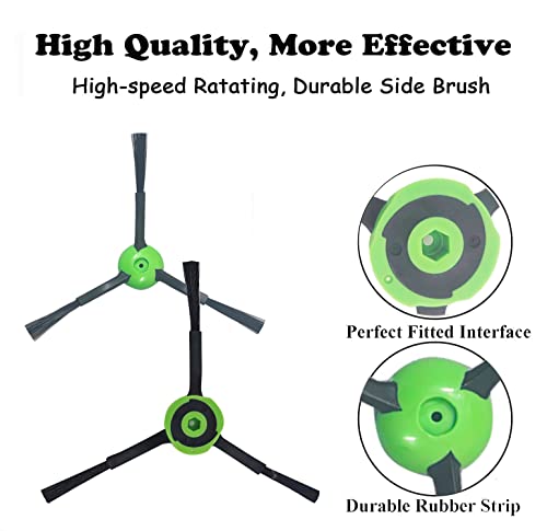 Replacement Side Brushes Compatible with iRobot Roomba i,e and j Series i7 i7+ Plus i8 i3 i3+ i4 i4+ i6+ Plus J7+ E5 E6 E7 3150 3550 4150 5150 6198 7150 7550 Robot Vacuums - style: Brushes-BlackGreen