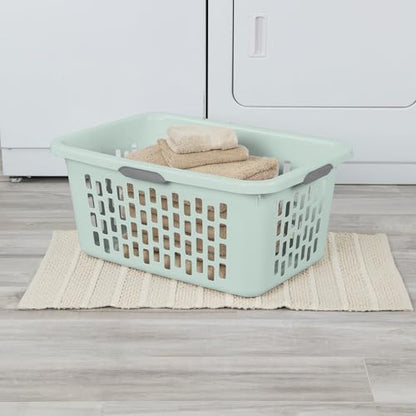 Sterilite Rectangular Laundry Basket, Plastic Clothes Hamper, 6-Pack - color: 2.0 Bushel - Mint, size: 6 Pack