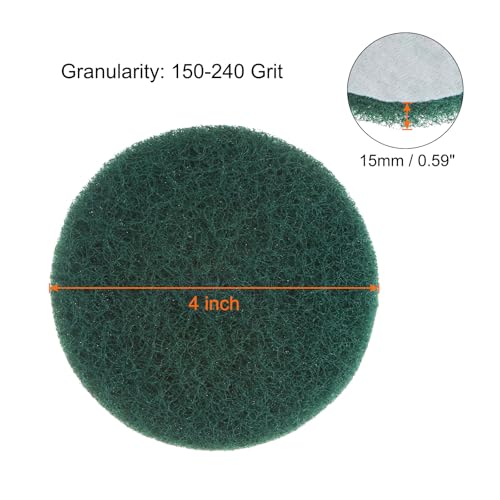 HARFINGTON 8pcs Drill Power Brush 4 Inch Tile Scrubber Scouring Pads 150-240 Grit for Bathroom Kitchen Household Cleaning - color: Green, size: 150-240 Grit
