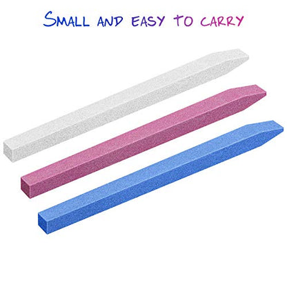 Mudder 12 Pcs Stone Nail File Pumice Stone Stick Nail Cuticle Pusher Rock for Fingernail Toenail Buffing Tools for Home Salon