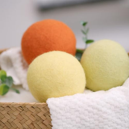 Wool Dryer Balls Handmade 3 Pack XL, Laundry Dryer Balls,100% New Zealand Wool Natural Fabric Softener,Reusable 1000 Loads,Wrinkles Free, Shorten Drying Time,Baby Safe (3 Pack XL,Winter Sunshine) - color: Winter Sunshine