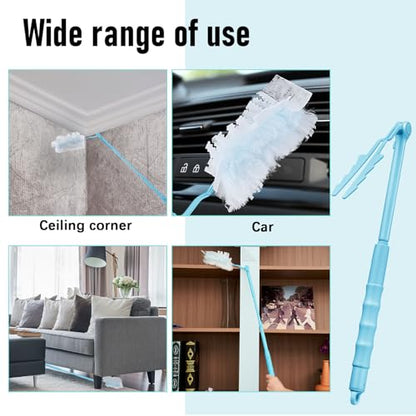 Colingmill 4 Pack Replacement Duster Handles, 3 Ft Extendable, Sky Blue - color: Sky Blue