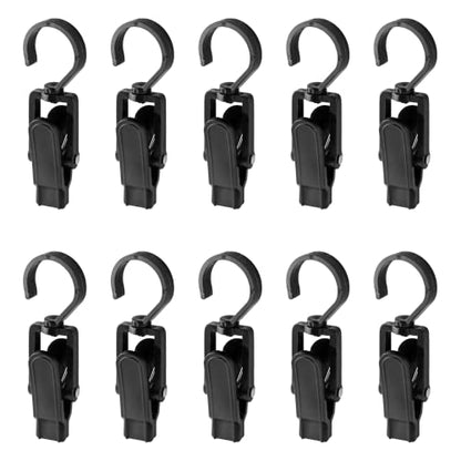 Jiozermi 10 PCS Laundry Hooks Clip, Plastic, Black - color: Black, size: 10