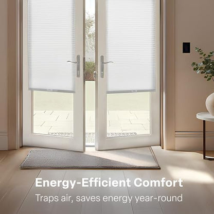 REGAL estate Adhesive Top Down Bottom Up Door Shades, White, 25 x 48 in - color: Peelmount Tdbu Shades - White, size: 25"W x 48"H