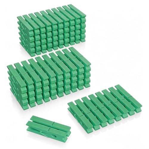 100 Pcs Wooden Clothespins Bulk - 2.9 Inch Cheer Green Clothes Pins - color: Green