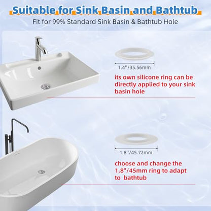 Universal Bathtub Drain Stopper, Brass Metal Shower Hair Catcher, Chrome - color: Chrome Finish with Transparent Edge