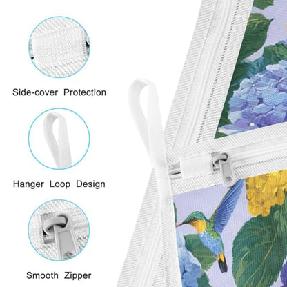 Mesh Laundry Bags Lingerie Bags for Washing Delicates 2 PCS Durable Wash Bag with Zipper Small and Medium Washable Blue Hydrangeas Hummingbirds - color: Blue Hydrangeas Hummingbirds