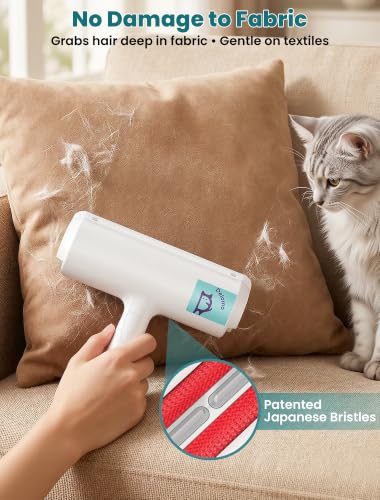 DELOMO Pet Hair Remover Roller, Reusable Lint Roller for Dog and Cat Hair - color: A: White（hot Sale）