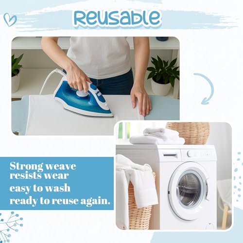 HunnmingRe 4 Pcs Cotton Pressing Cloth for Ironing 24 x 24 Inch
