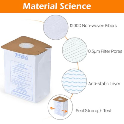 8Pack Style MM Vacuum Bags for Eureka Mighty Mite 3670 3680 Canister Vacuum