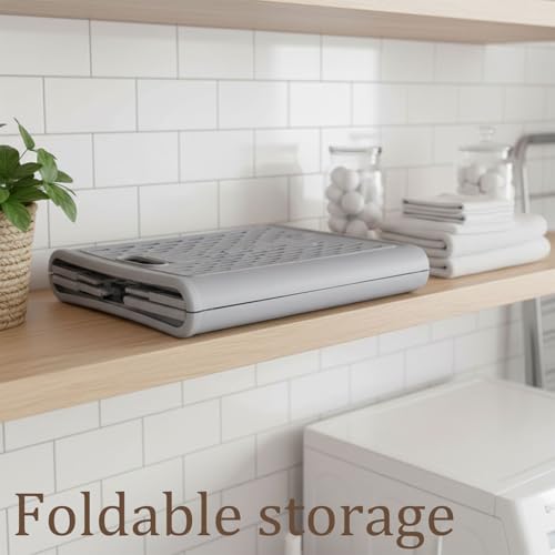 60L Collapsible Laundry Baskets, Plastic Laundry Hamper with Handles, Foldable Laundry Bin, Laundry Basket with Wheels for Laundry Room Organization, Ideal for Clothes, Towels, Blanket, Grey