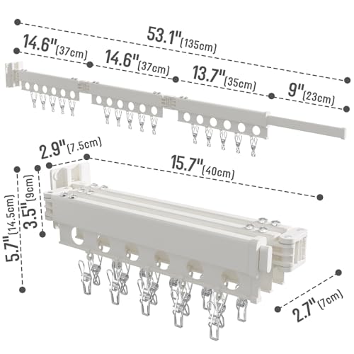 Clothes Drying Rack Foldable Wall Mounted Drying Rack 3 Fold White-Laundry Drying Rack Durable Clothing Racks for Hanging Clothes - color: Tri-fold White