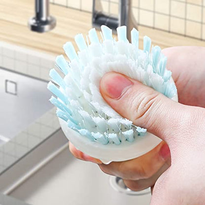Dish Scrub Brush,Ergonomic Grip Palm Brush,Kitchen Scrub Brushes for Cleaning, Dish Scrubber with Stiff Bristles for Sink, Pots, Pans (2P Grey) - color: 2p Grey
