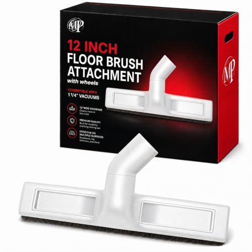 MP Maresh Products Soft Touch Deluxe Vacuum Cleaner Brush Attachment, Horse Hair Bristles for Hardwood & Wall Cleaning, Fits 1 1/4 Inch Vacuums Rigid Nozzle Dust Collector Pet Hair - Gray, 12 inch - size: 12 Inch with Wheels Gray