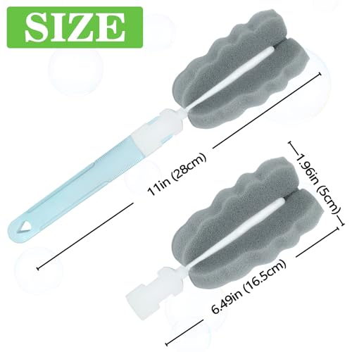 Sponge Bottle Brush Cup Cleaning Brush Long Handle Baby Bottle Cleaning Brushes Detachable Bottle Scrubber for Water Bottles, Glasswares, Mugs (Brush 4PCS) - color: Brush 4pcs