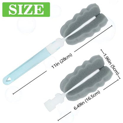 Sponge Bottle Brush Cup Cleaning Brush Long Handle Baby Bottle Cleaning Brushes Detachable Bottle Scrubber for Water Bottles, Glasswares, Mugs (Brush 4PCS) - color: Brush 4pcs