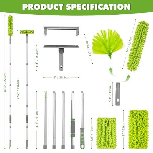 Ceiling Fan Cleaner Duster with 6 Ft/77'' Extendable Handle