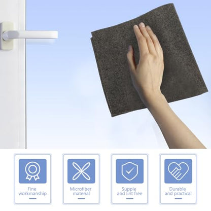 Microfiber Glass Cleaning Cloths for Glasses Mirrors & Windows Lint Free Cleaning Cloths for Home Soft Wiping Towels 3 Pack 11.81 X 11.81 in