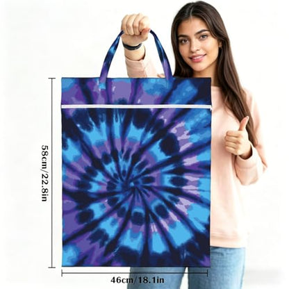 Tie Dye Blue Purple Travel Laundry Bags Cloth Diaper Wet Bags Handle Washable Dirty Clothes Bags Wet Dry Bag Suitcase Gym Swimming Pool College Dorm Wet Bag - color: 1 PC7, size: One Size
