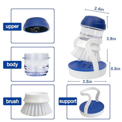 CELOX Soap Dispensing Dish Brush with Holder, Dish Scrub Brush with Holder