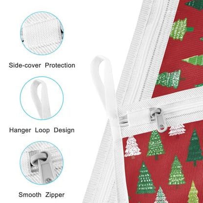 Mesh Laundry Bags Lingerie Bags for Washing Delicates 2 PCS Durable Wash Bag with Zipper Small and Medium Washable Christmas Trees White Green - color: Christmas Trees White Green