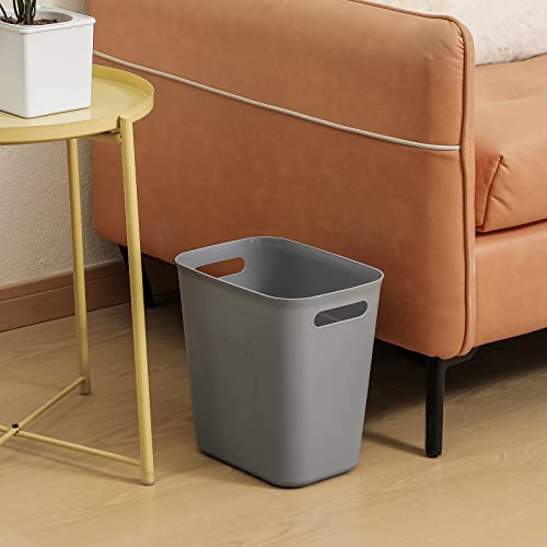 Plastic Small Bathroom Trash Can Wastebasket, 3.5 Gallon, Grey, 2 Pack - color: Grey, size: 3.5 Gallon/2 Pack