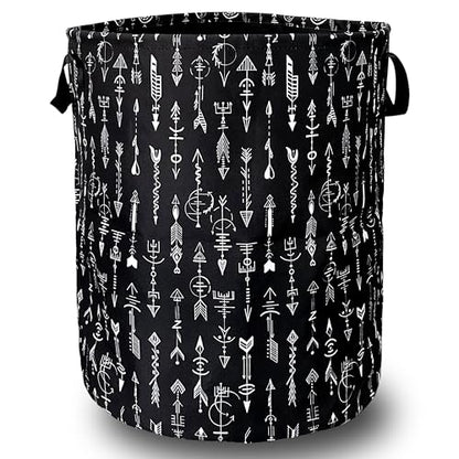 Adventure Arrow Laundry Basket Oxford Cloth Foldable Hamper 18.9x16.5 Inch - color: Black White Arrow