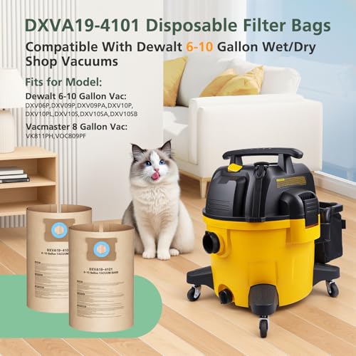 DXVA19-4101 Vacuum Bags for DEWALT 6, 8, 9, 10 Gallon Wet/Dry Shop Vacuums