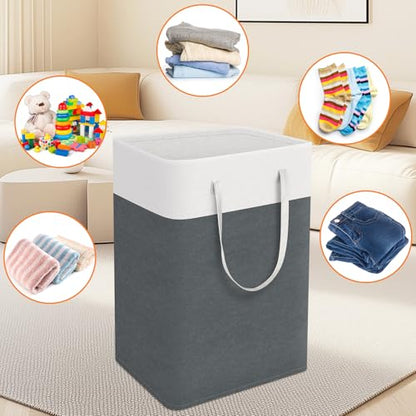 TasticTotes Laundry Basket 3-Pack, Laundry Hamper, 75L-Grey - color: Grey, size: 75L