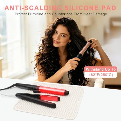 Oversize Silicone Heat Resistant Mat for Hair Tools - color: Ivory
