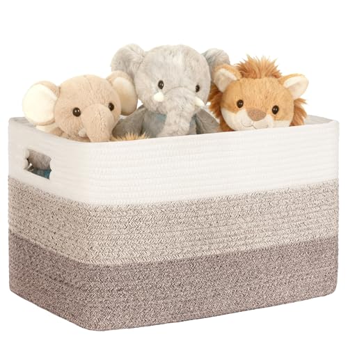45L Small Woven Laundry Basket Hamper with Handles, Gradient Brown - color: Gradient Brown, size: 45L