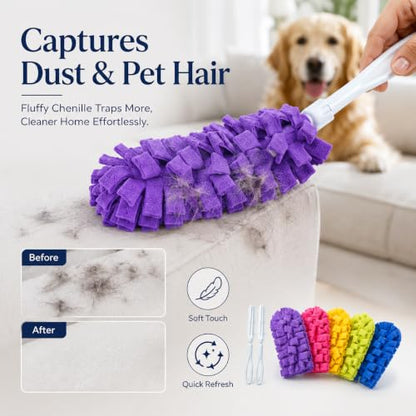 10 Pack Duster Refills with 2 Dusting Wands Reusable Pads
