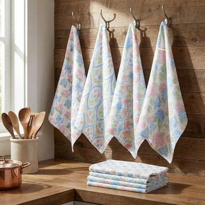 36 Pack Reusable Kitchen Cloths Cotton Towels, Pastel Hydrangea - style: Pastel Hydrangea