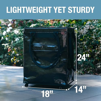 CleverMade Rolling Tote Bag With Wheels, 90L, 75 lb, Gunmetal - color: Gunmetal