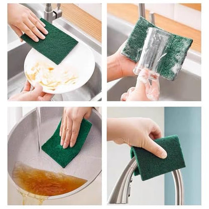 Heavy Duty Scrubbing Pads for Cleaning 6 x 4 x 0.31inch Dish Scrubber Pads Reusable Household Green Scrubbing Pads,Scotch Brite Pads, for Dishes, Kitchen Scrubbers & Metal Grills (10Pcs) - size: 10pcs