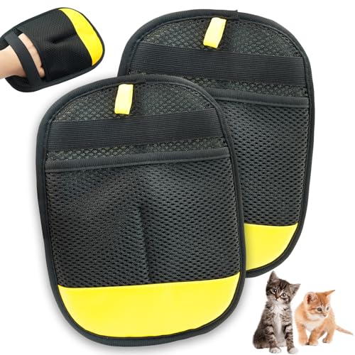 Electrostatic Pet Hair Removal Glove, Washable & Reusable Cat & Dog Animal Fur Removal Tool, Hair Remover Gloves, Magic Brush Pet Hair Remover Tool for Clothing, Couch, Carpet, Car Seat