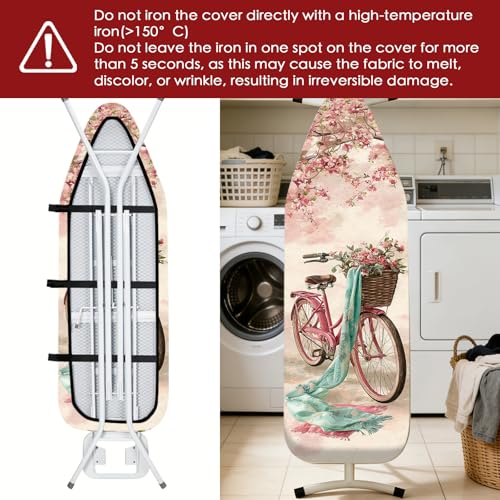 Nuxovilar Cherry Blossom Bicycle Ironing Board Cover 15x54 Cotton - color: Yfw08355