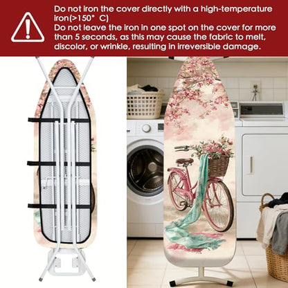 Nuxovilar Cherry Blossom Bicycle Ironing Board Cover 15x54 Cotton - color: Yfw08355