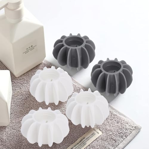 5Pcs Silicone Laundry Balls Reusable Anti-Winding Clothes Floating Lint Cleaning Ball Home Washing Machine Accessory,Grey (S-3.8 * 1.9cm) - color: A