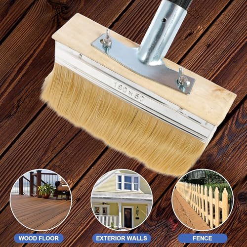 Deck Stain Brush with 67'' Long Handle, 8-Section Adjustable Extension Pole - style: 1pcs