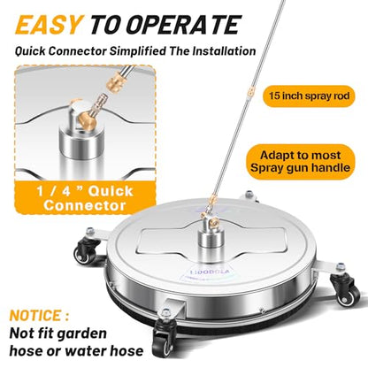 LidoDola 19'' Pressure Washer Surface Cleaner, Power Washer Accessory - size: 19 INCH SILVER