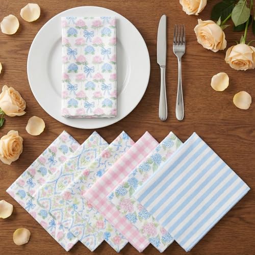 36 Pack Reusable Kitchen Cloths Cotton Towels, Pastel Hydrangea - style: Pastel Hydrangea
