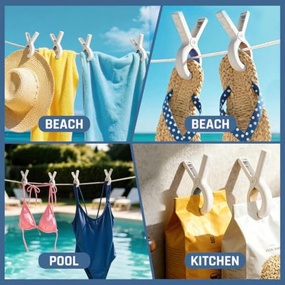 10 Pack Large Beach Towel Clips - 3.7 Inch Portable Chair Clamp for Summer - size: Large 3.7In×10Pcs
