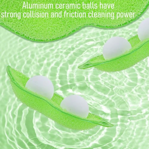 9Pcs Magic Beans Bottle Cleaner Sponge, Reusable Small Beans Bottle Cleaning Sponge, Heat Resistant Ceramic Scrubber for Internal Cleaning, Green Polyurethane Brush for Baby Bottles Cups Vases